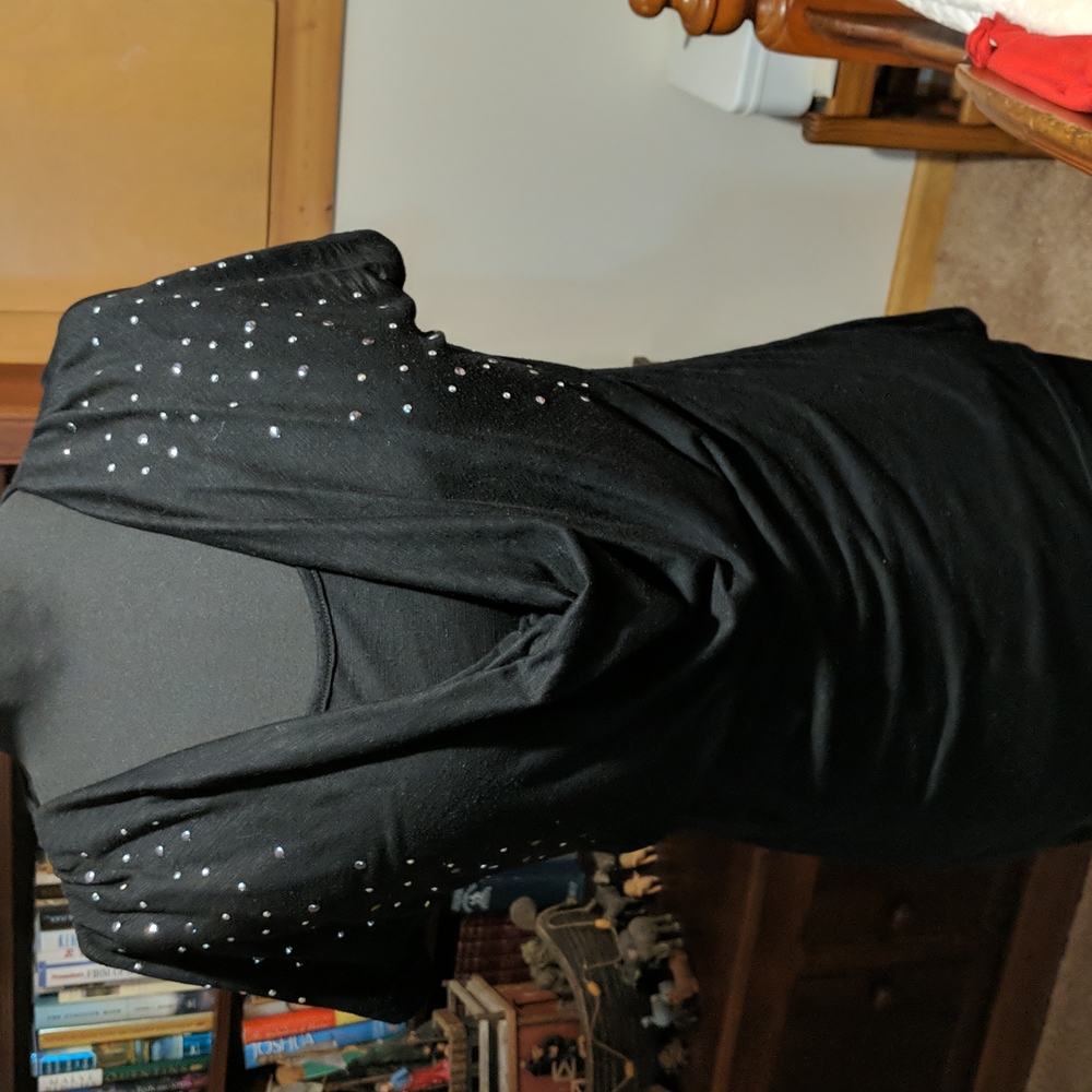 Black bodycon silver studded top